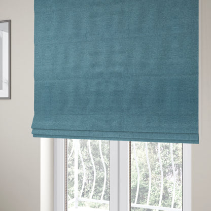 Bahamas Textured Chenille Upholstery Furnishing Fabric In Blue - Roman Blinds