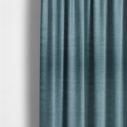 Bahamas Textured Chenille Upholstery Furnishing Fabric In Blue - Made To Measure Curtains