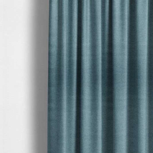 Bahamas Textured Chenille Upholstery Furnishing Fabric In Blue - Made To Measure Curtains