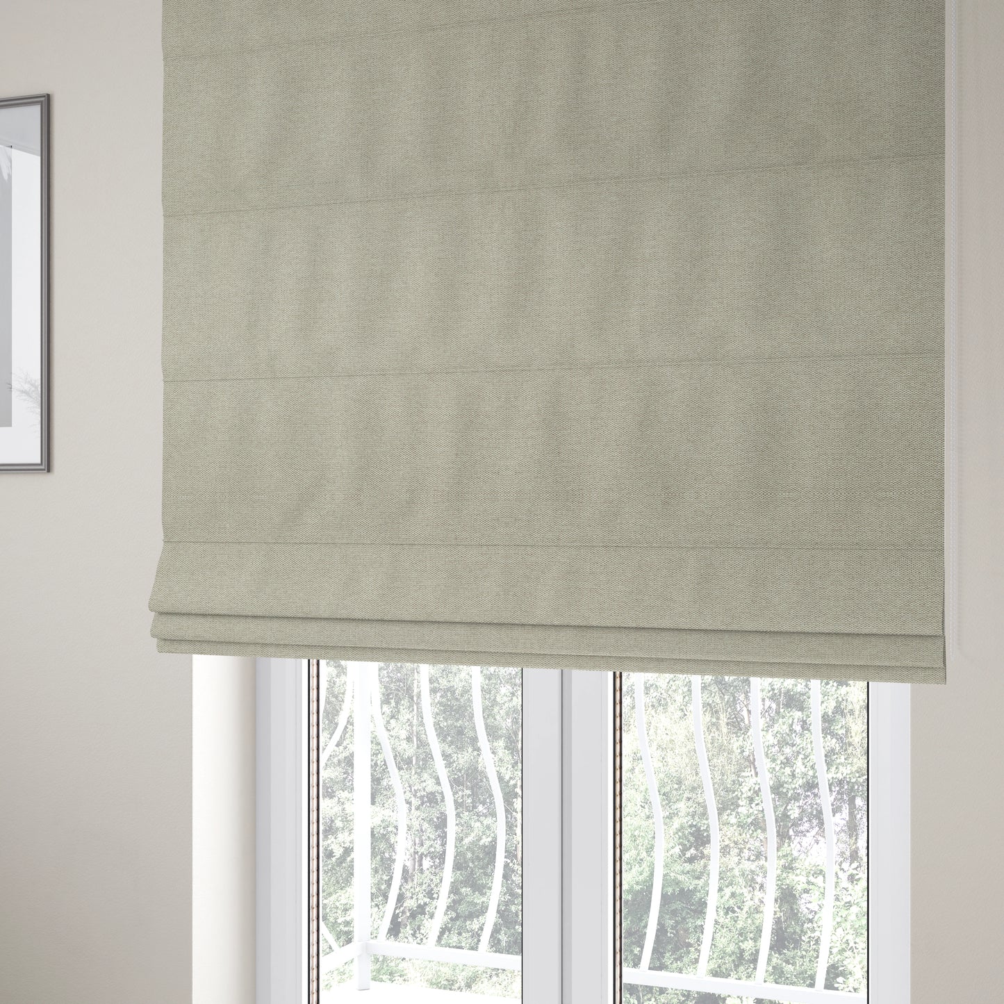 Bahamas Textured Chenille Upholstery Furnishing Fabric In Cream - Roman Blinds