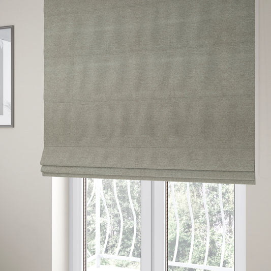 Bahamas Textured Chenille Upholstery Furnishing Fabric In Beige - Roman Blinds