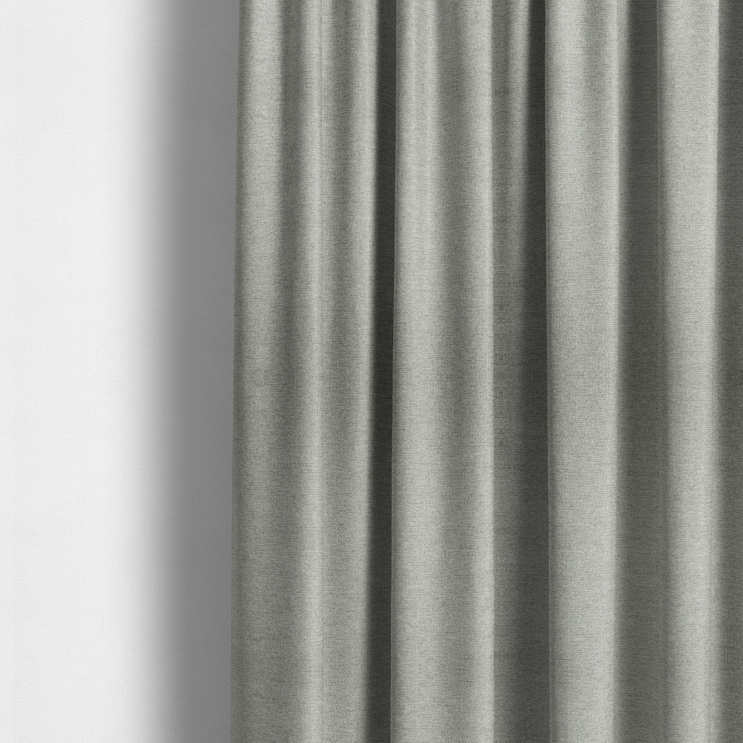 Bahamas Textured Chenille Upholstery Furnishing Fabric In Silver - Made To Measure Curtains