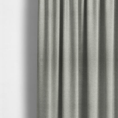 Bahamas Textured Chenille Upholstery Furnishing Fabric In Silver - Made To Measure Curtains