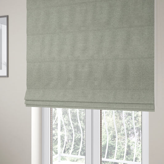 Bahamas Textured Chenille Upholstery Furnishing Fabric In Silver - Roman Blinds