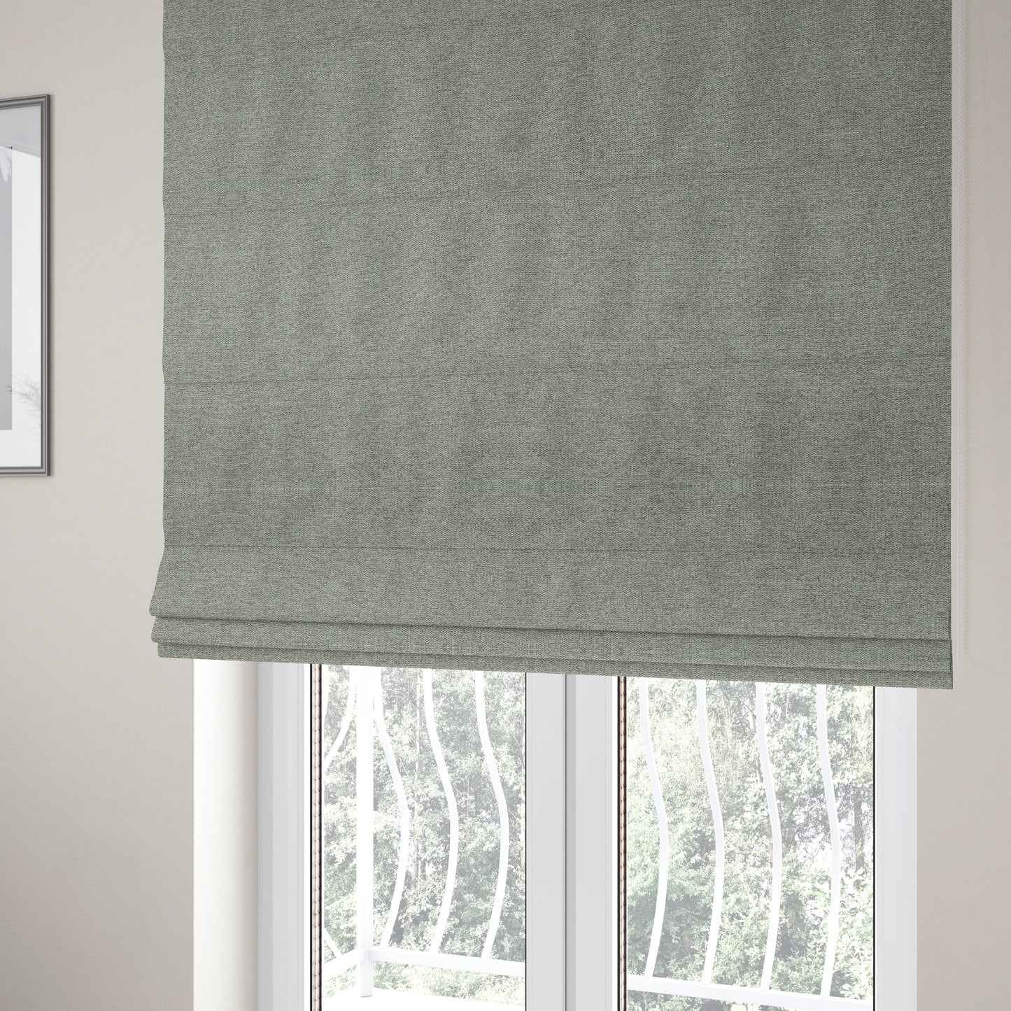 Bahamas Textured Chenille Upholstery Furnishing Fabric In Cloud Grey - Roman Blinds