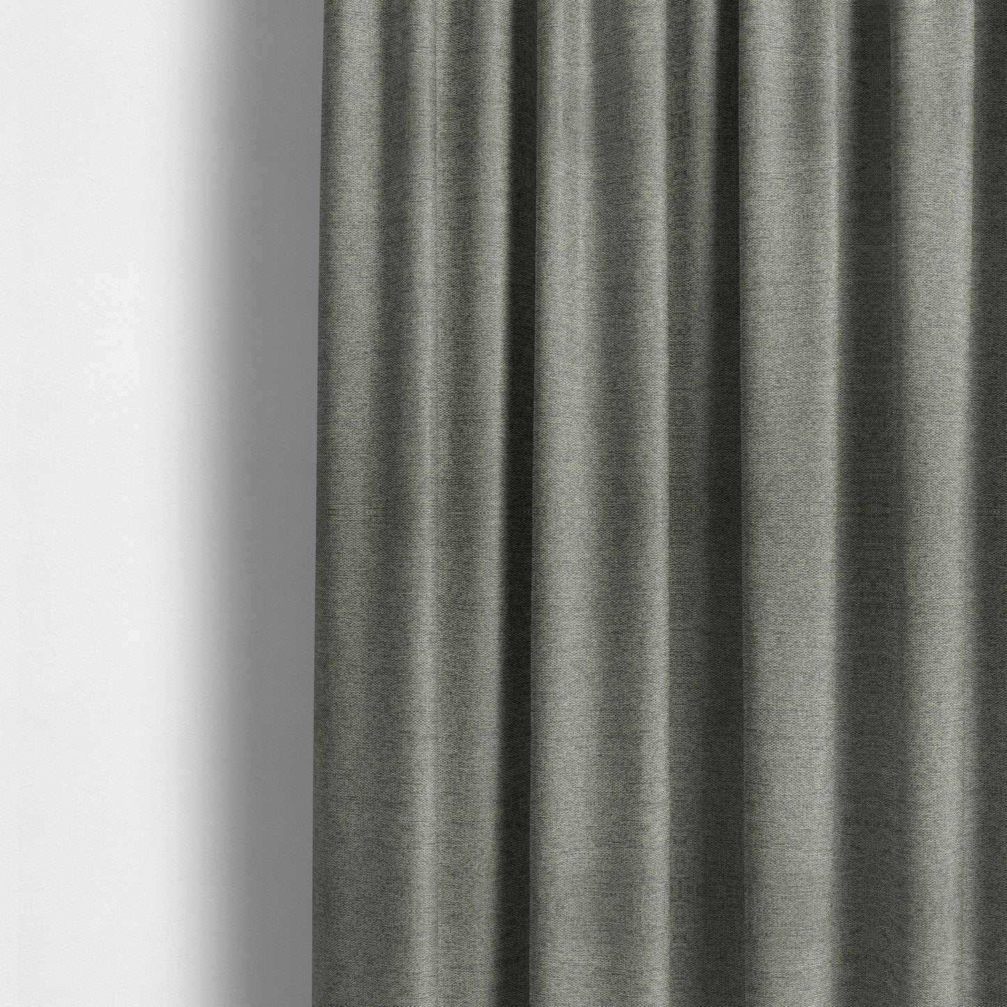 Bahamas Textured Chenille Upholstery Furnishing Fabric In Grey - Made To Measure Curtains