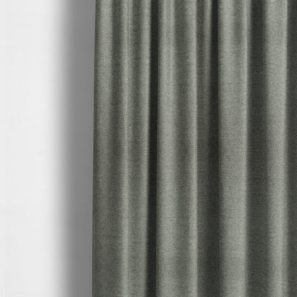 Bahamas Textured Chenille Upholstery Furnishing Fabric In Grey - Made To Measure Curtains