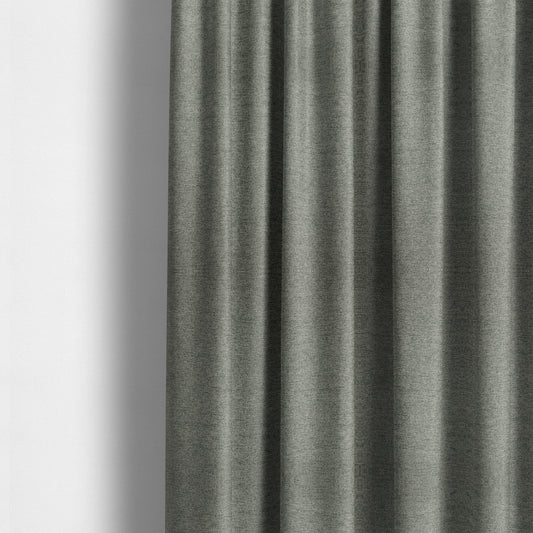 Bahamas Textured Chenille Upholstery Furnishing Fabric In Grey - Made To Measure Curtains