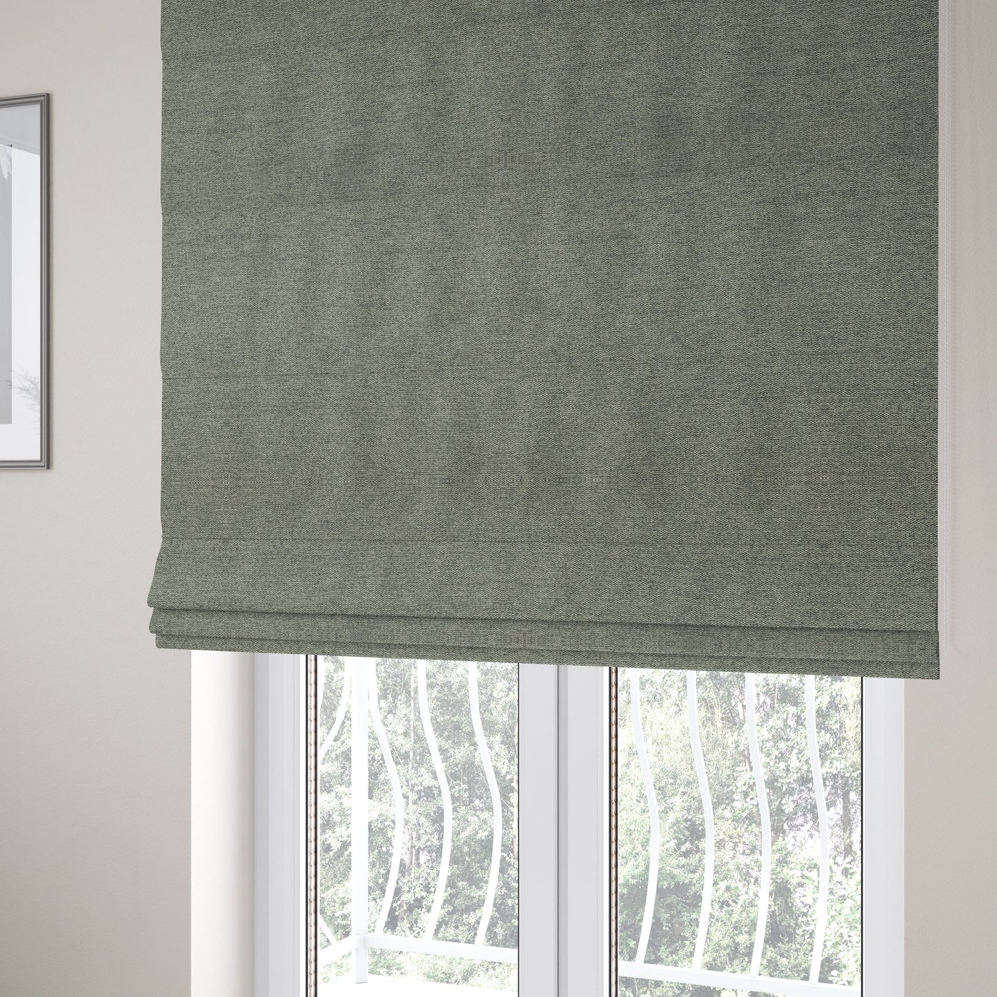 Bahamas Textured Chenille Upholstery Furnishing Fabric In Grey - Roman Blinds