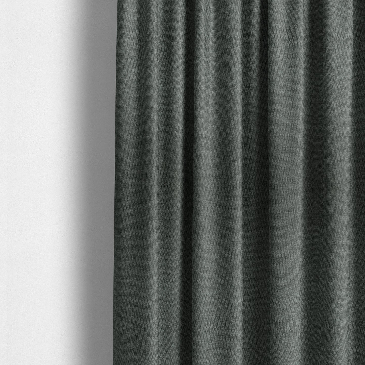 Bahamas Textured Chenille Upholstery Furnishing Fabric In Black - Made To Measure Curtains