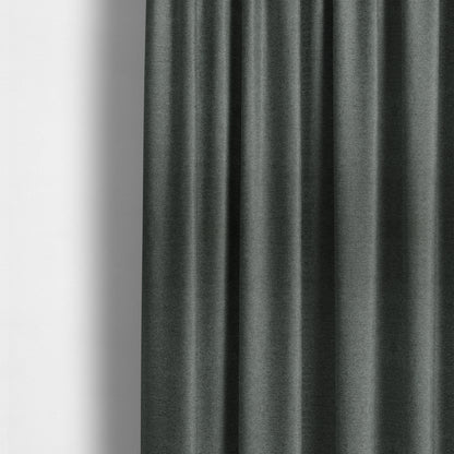 Bahamas Textured Chenille Upholstery Furnishing Fabric In Black - Made To Measure Curtains