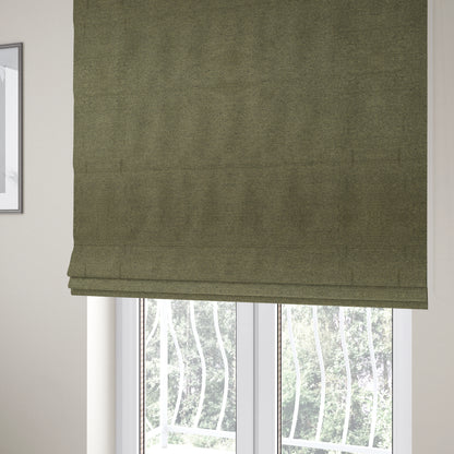 Bahamas Textured Chenille Upholstery Furnishing Fabric In Green - Roman Blinds