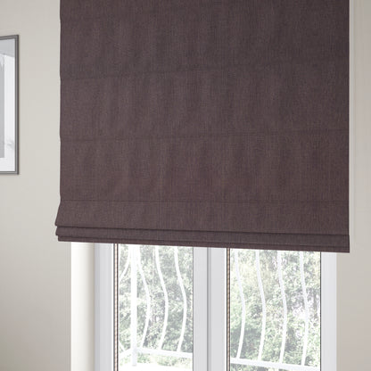 Beaumont Textured Hard Wearing Basket Weave Material Purple Coloured Furnishing Upholstery Fabric - Roman Blinds