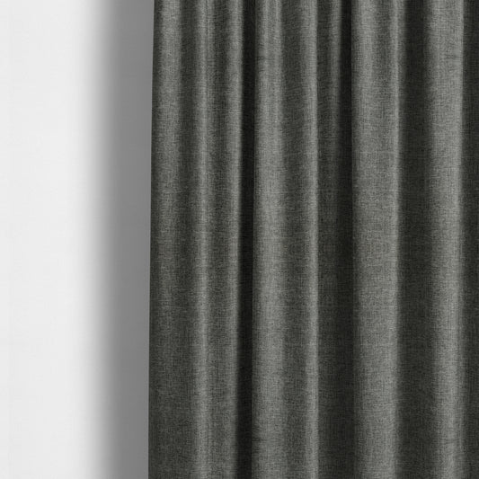 Beaumont Textured Hard Wearing Basket Weave Material Grey Coloured Furnishing Upholstery Fabric - Made To Measure Curtains