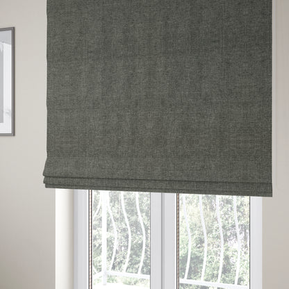 Beaumont Textured Hard Wearing Basket Weave Material Grey Coloured Furnishing Upholstery Fabric - Roman Blinds