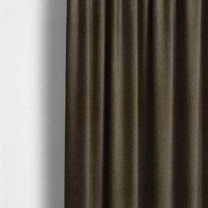 Beaumont Textured Hard Wearing Basket Weave Material Brown Coloured Furnishing Upholstery Fabric - Made To Measure Curtains