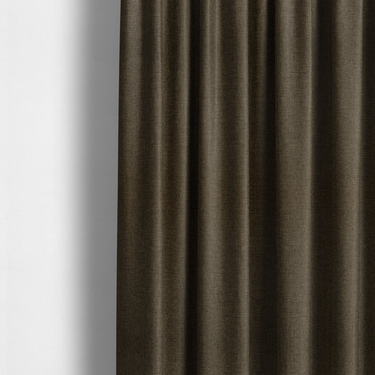 Beaumont Textured Hard Wearing Basket Weave Material Brown Coloured Furnishing Upholstery Fabric - Made To Measure Curtains