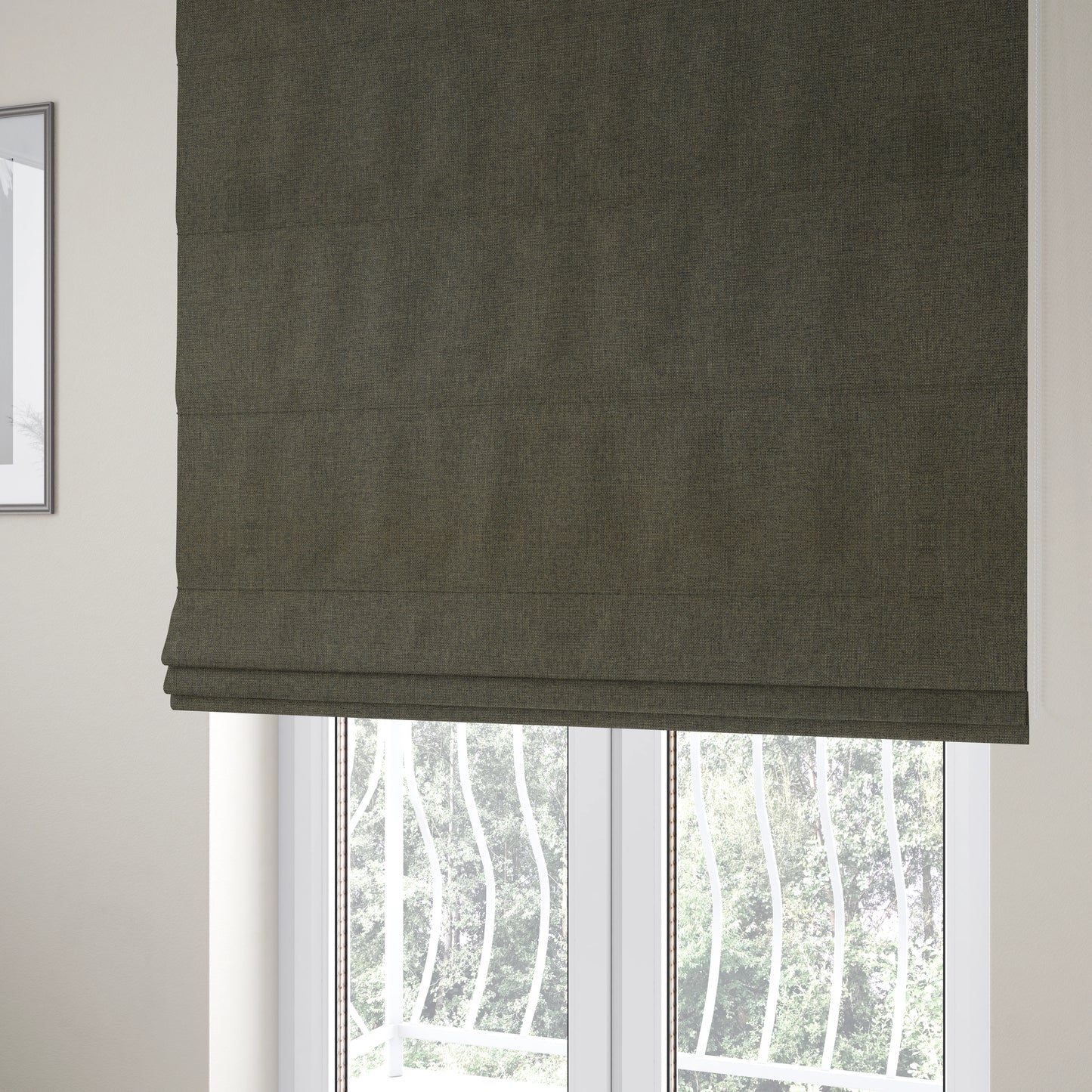 Beaumont Textured Hard Wearing Basket Weave Material Bistre Brown Coloured Furnishing Upholstery Fabric - Roman Blinds