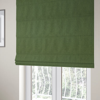 Beaumont Textured Hard Wearing Basket Weave Material Green Coloured Furnishing Upholstery Fabric - Roman Blinds