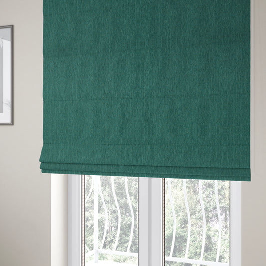 Beaumont Textured Hard Wearing Basket Weave Material Teal Coloured Furnishing Upholstery Fabric - Roman Blinds