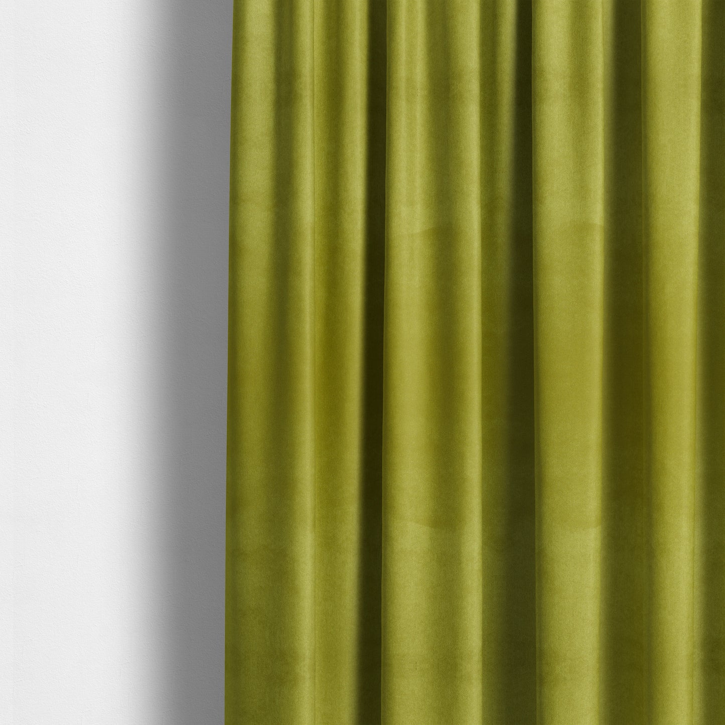 Bellevue Brushed Chenille Flat Weave Plain Upholstery Fabric In Lime Green - Made To Measure Curtains