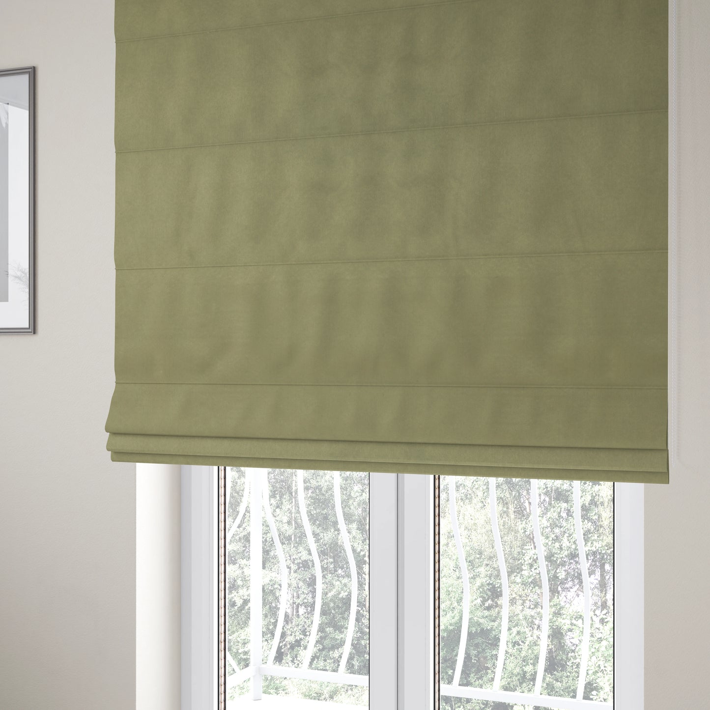 Bellevue Brushed Chenille Flat Weave Plain Upholstery Fabric In Cream - Roman Blinds