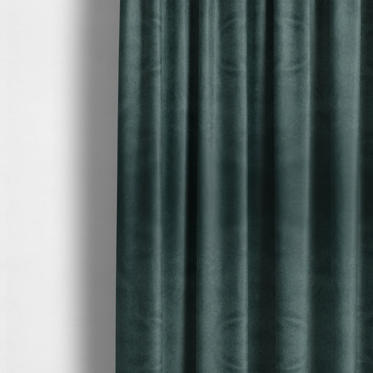 Bellevue Brushed Chenille Flat Weave Plain Upholstery Fabric In Midnight Blue - Made To Measure Curtains