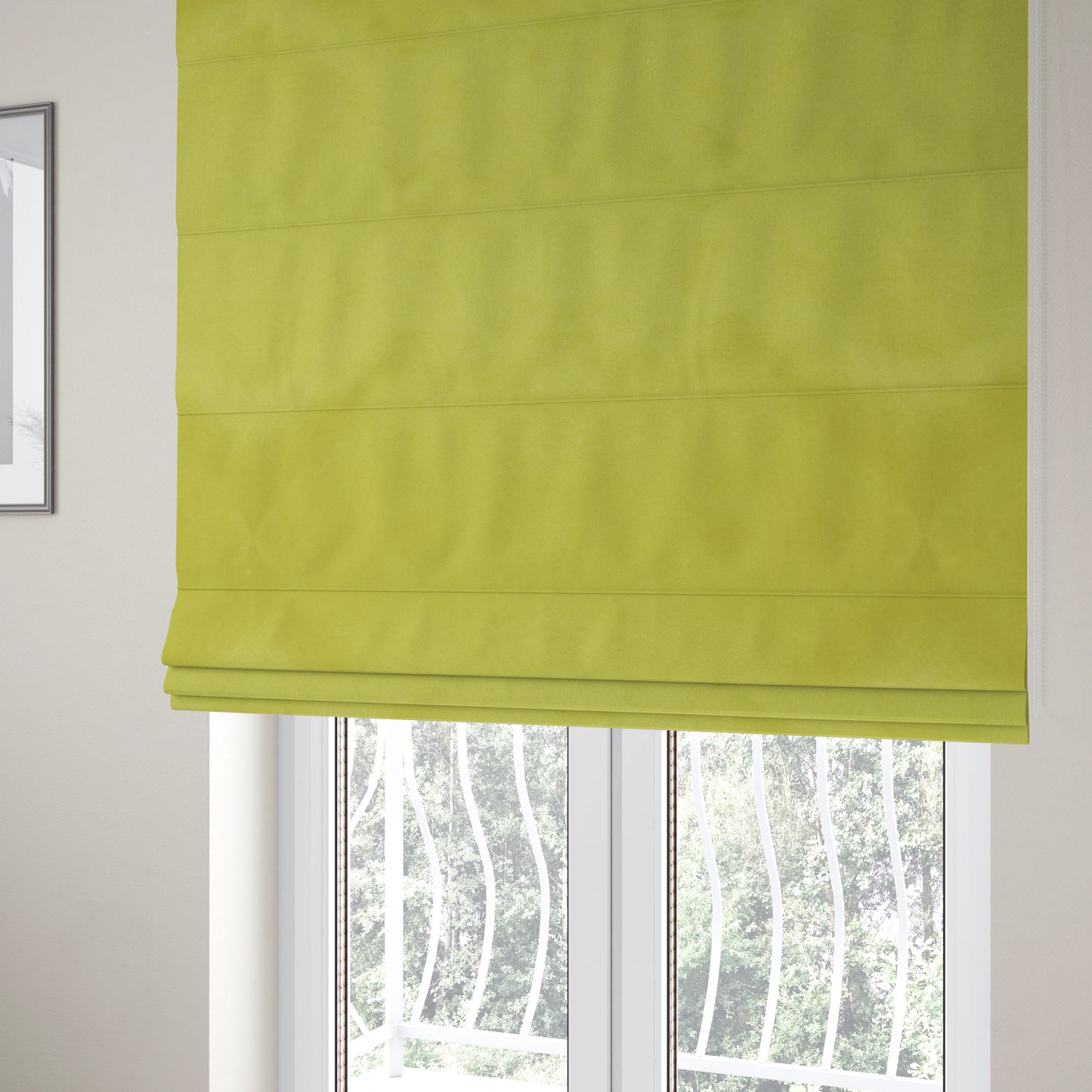 Bellevue Brushed Chenille Flat Weave Plain Upholstery Fabric In Yellow - Roman Blinds