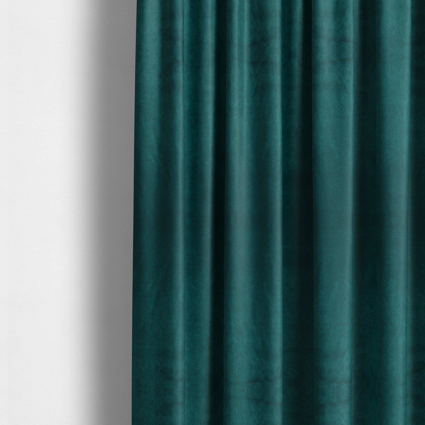 Bellevue Brushed Chenille Flat Weave Plain Upholstery Fabric In Teal - Made To Measure Curtains