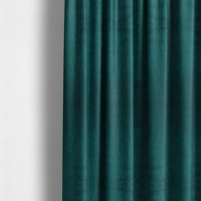 Bellevue Brushed Chenille Flat Weave Plain Upholstery Fabric In Teal - Made To Measure Curtains