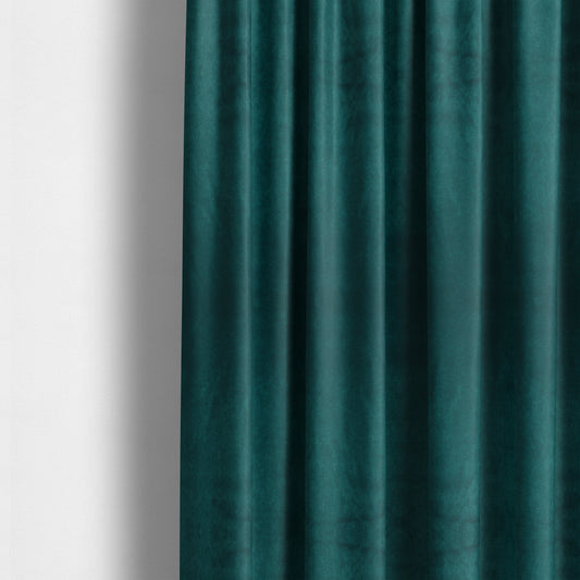 Bellevue Brushed Chenille Flat Weave Plain Upholstery Fabric In Teal - Made To Measure Curtains