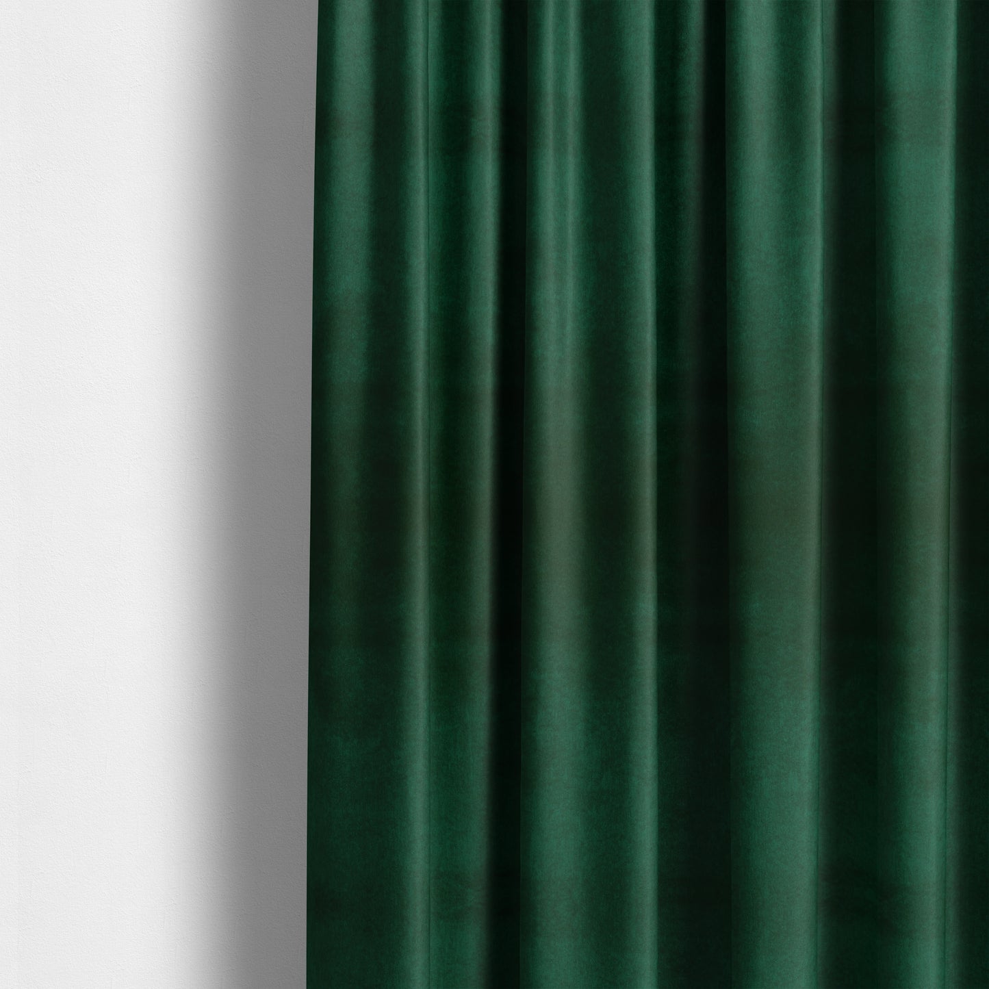 Bellevue Brushed Chenille Flat Weave Plain Upholstery Fabric In Dark Green - Made To Measure Curtains