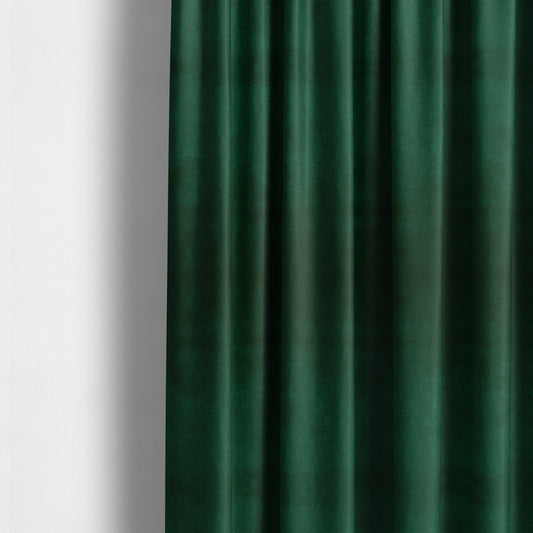 Bellevue Brushed Chenille Flat Weave Plain Upholstery Fabric In Dark Green - Made To Measure Curtains