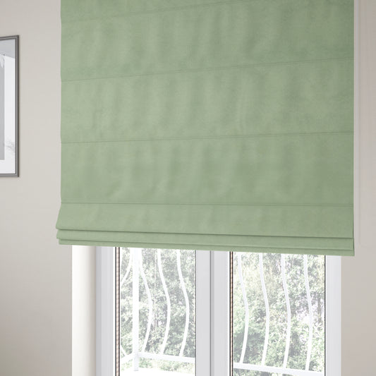 Bellevue Brushed Chenille Flat Weave Plain Upholstery Fabric In Silver - Roman Blinds