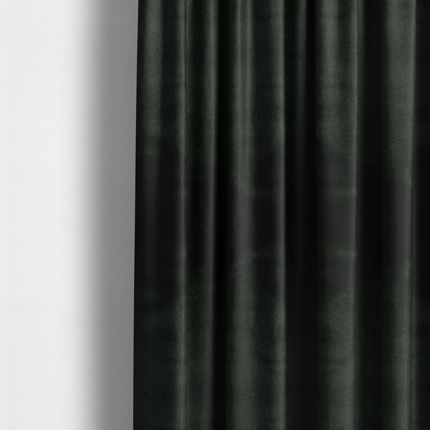 Bellevue Brushed Chenille Flat Weave Plain Upholstery Fabric In Black - Made To Measure Curtains