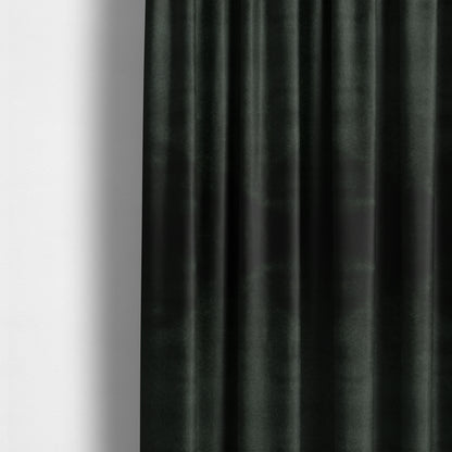 Bellevue Brushed Chenille Flat Weave Plain Upholstery Fabric In Black - Made To Measure Curtains