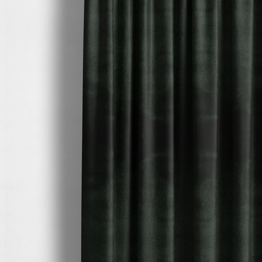 Bellevue Brushed Chenille Flat Weave Plain Upholstery Fabric In Black - Made To Measure Curtains