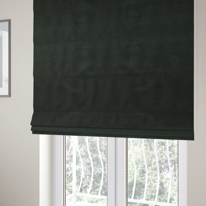 Bellevue Brushed Chenille Flat Weave Plain Upholstery Fabric In Black - Roman Blinds