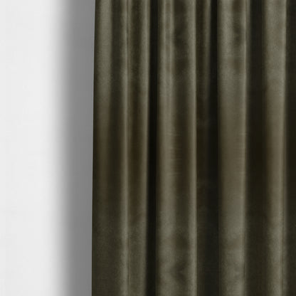 Bellevue Brushed Chenille Flat Weave Plain Upholstery Fabric In Brown - Made To Measure Curtains