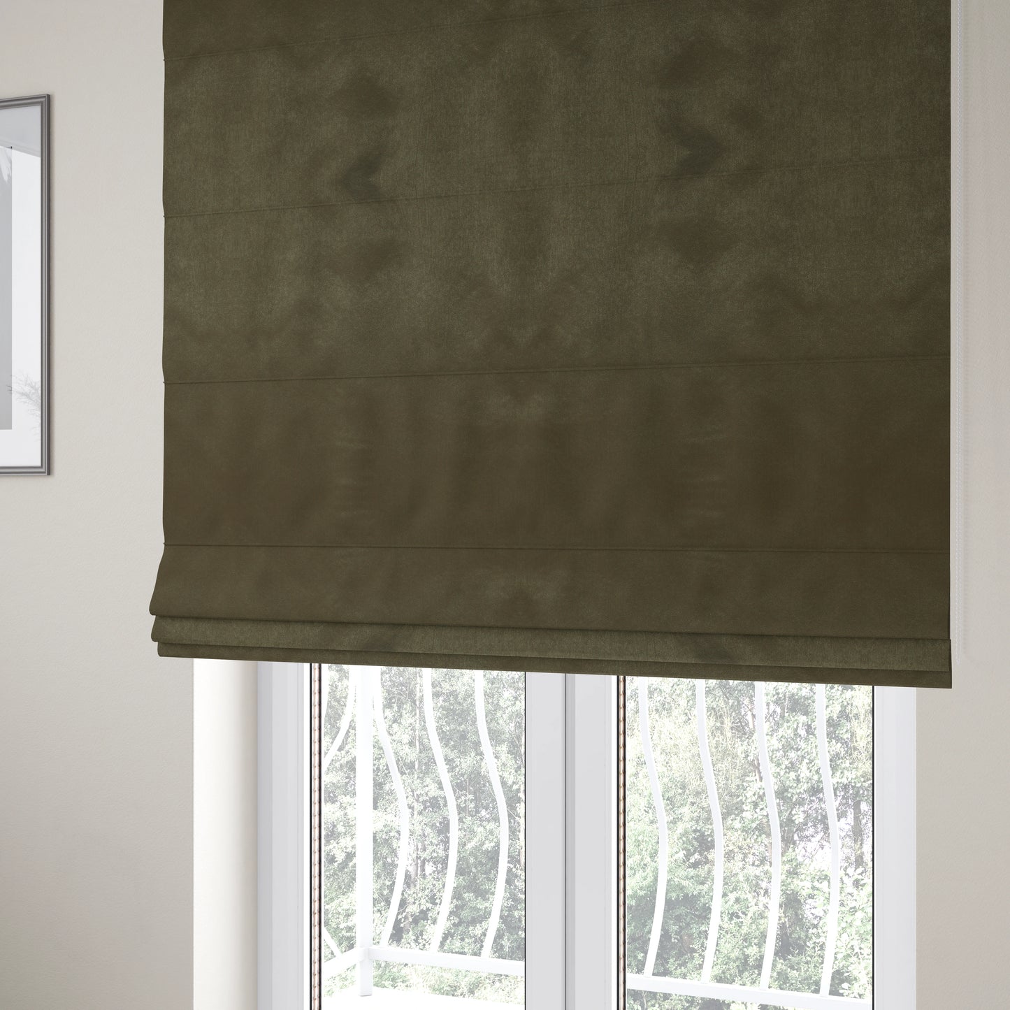 Bellevue Brushed Chenille Flat Weave Plain Upholstery Fabric In Brown - Roman Blinds