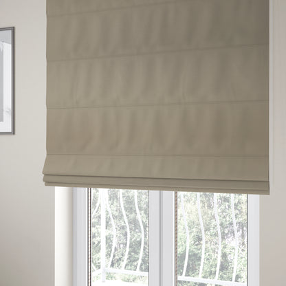 Bhopal Soft Textured Cream Coloured Plain Velour Pile Upholstery Fabric - Roman Blinds