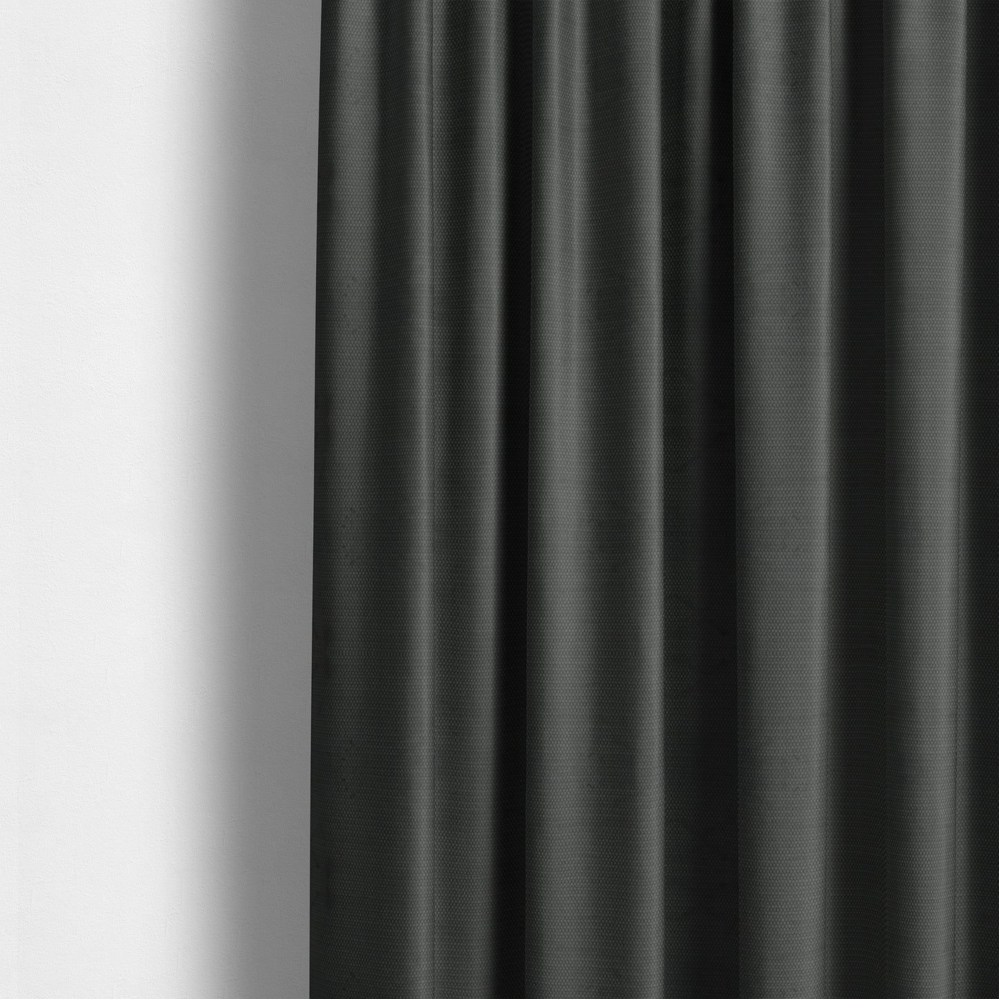 Bhopal Soft Textured Black Coloured Plain Velour Pile Upholstery Fabric - Made To Measure Curtains