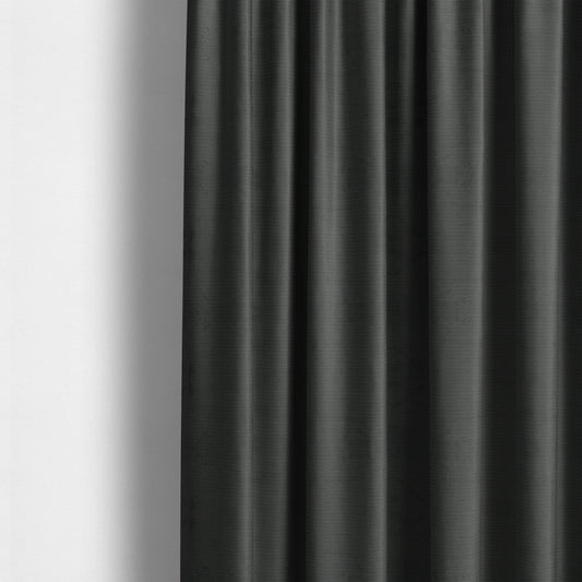 Bhopal Soft Textured Black Coloured Plain Velour Pile Upholstery Fabric - Made To Measure Curtains