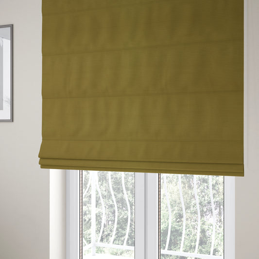 Bhopal Soft Textured Yellow Coloured Plain Velour Pile Upholstery Fabric - Roman Blinds