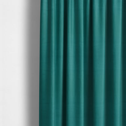 Bhopal Soft Textured Teal Coloured Plain Velour Pile Upholstery Fabric - Made To Measure Curtains