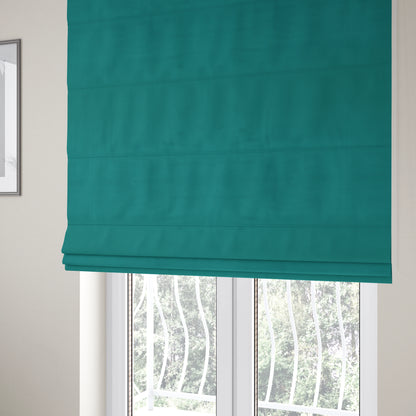 Bhopal Soft Textured Teal Coloured Plain Velour Pile Upholstery Fabric - Roman Blinds