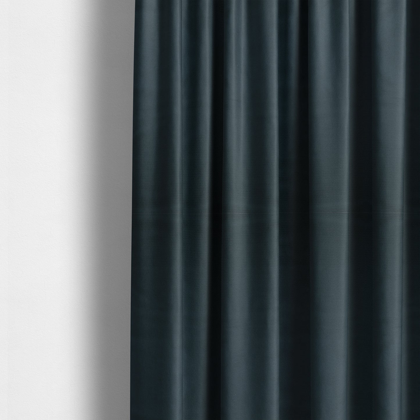 Bhopal Soft Textured Navy Blue Coloured Plain Velour Pile Upholstery Fabric - Made To Measure Curtains