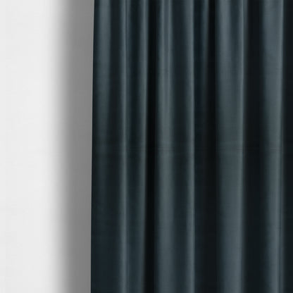 Bhopal Soft Textured Navy Blue Coloured Plain Velour Pile Upholstery Fabric - Made To Measure Curtains