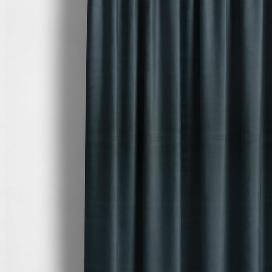 Bhopal Soft Textured Navy Blue Coloured Plain Velour Pile Upholstery Fabric - Made To Measure Curtains