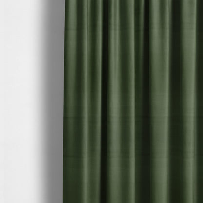 Bhopal Soft Textured Army Green Coloured Plain Velour Pile Upholstery Fabric - Made To Measure Curtains